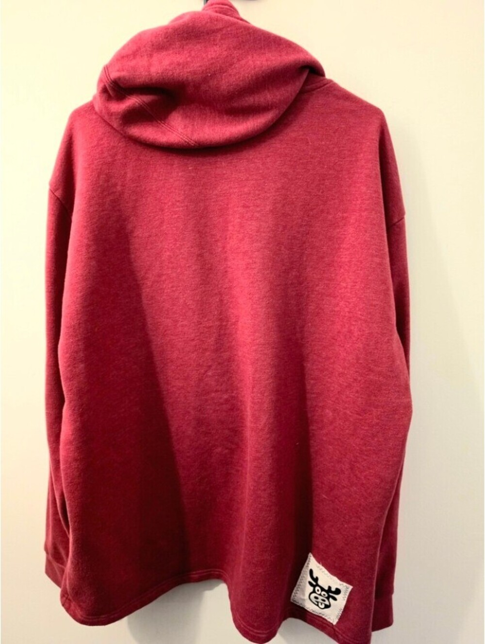 Next Level Xxl Upcycled Red Hoodie Denim Flower Love Appliqu Wearable Art View 2